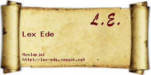 Lex Ede névjegykártya